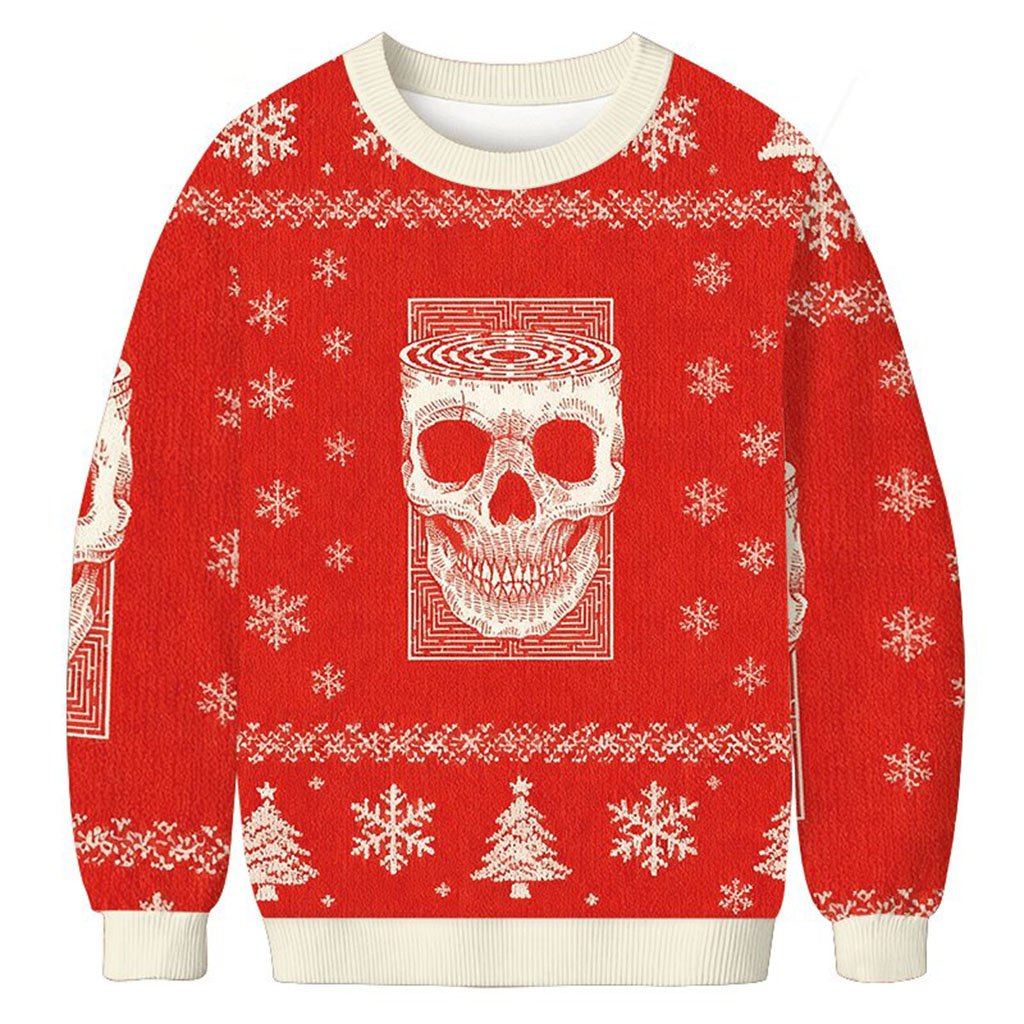 Horror Skull Christmas Ugly Sweater Holiday Clothing Xmas Gift For Brothers