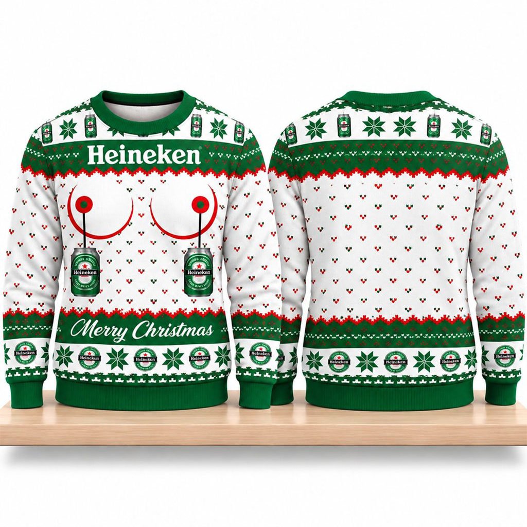 Heineken Merry Christmas 2026 Ugly Sweater Funny Xmas Jumper Gift For Friends