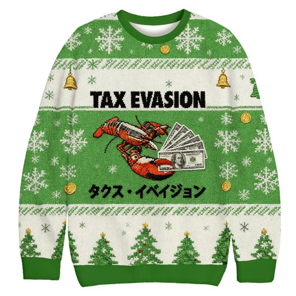 Lobster Tax Evasion Christmas Ugly Sweater Funny Xmas Jumper Gift For Friends