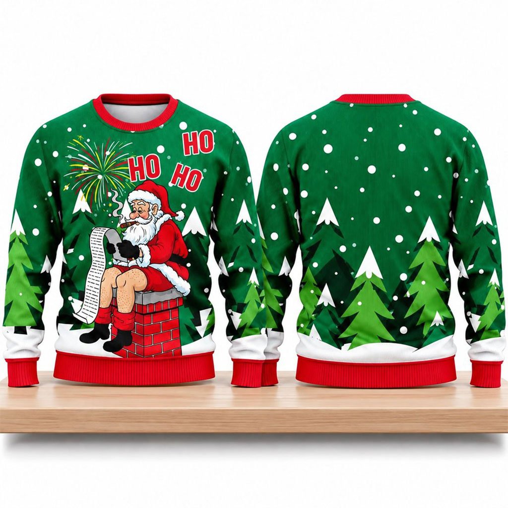 Santa Claus Ho Ho Ho Christmas Ugly Sweater 2026 Funny Xmas Jumper Gift For Husband