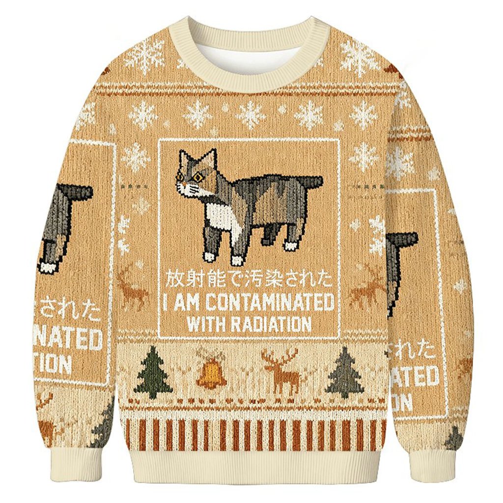 Cat I Am Contaminated With Radiation Meme Christmas Ugly Sweater Funny Xmas Gifts Ideas