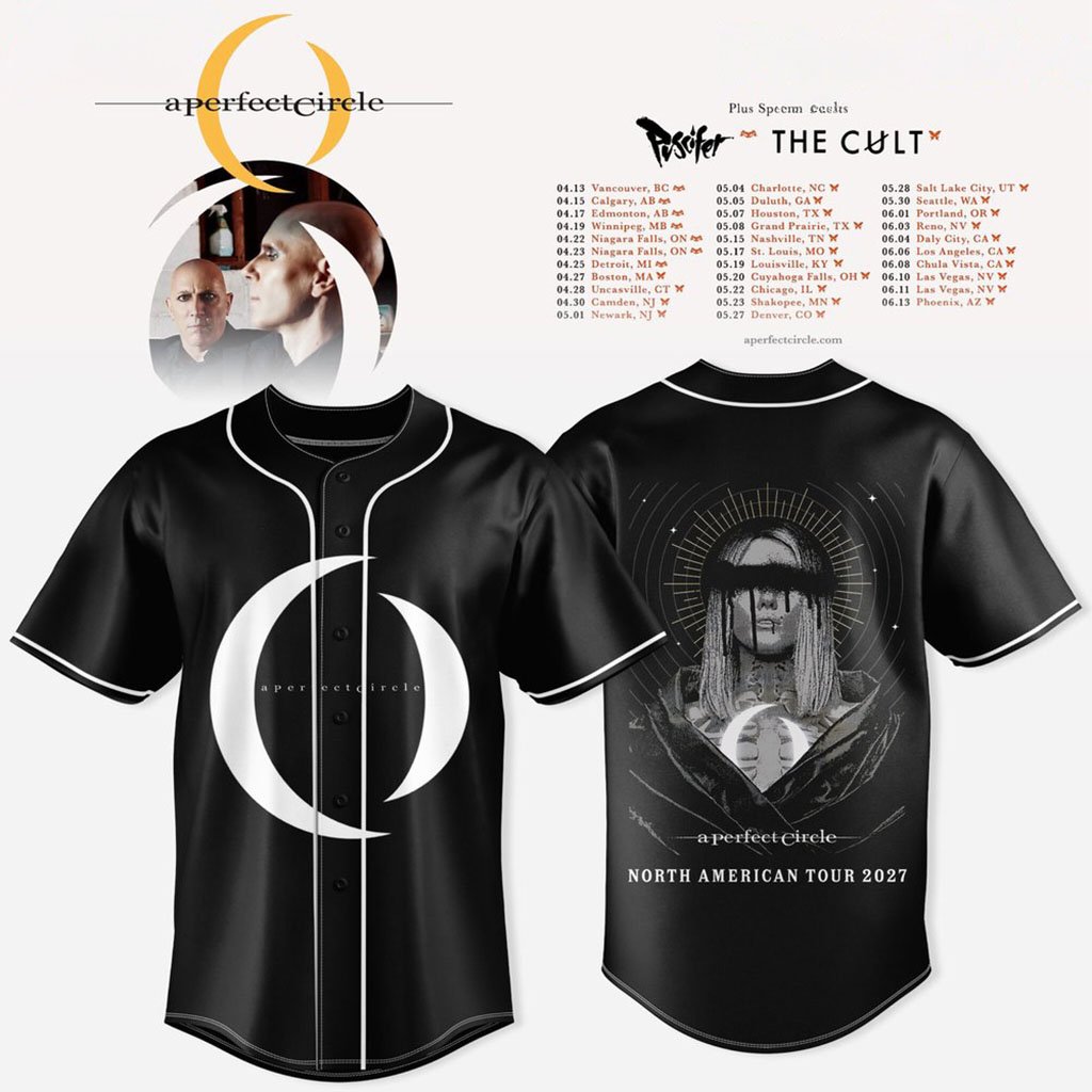 A Perfect Circle North American Tour 2027 Baseball Jersey A Perfect Circle Merch Fan Gear