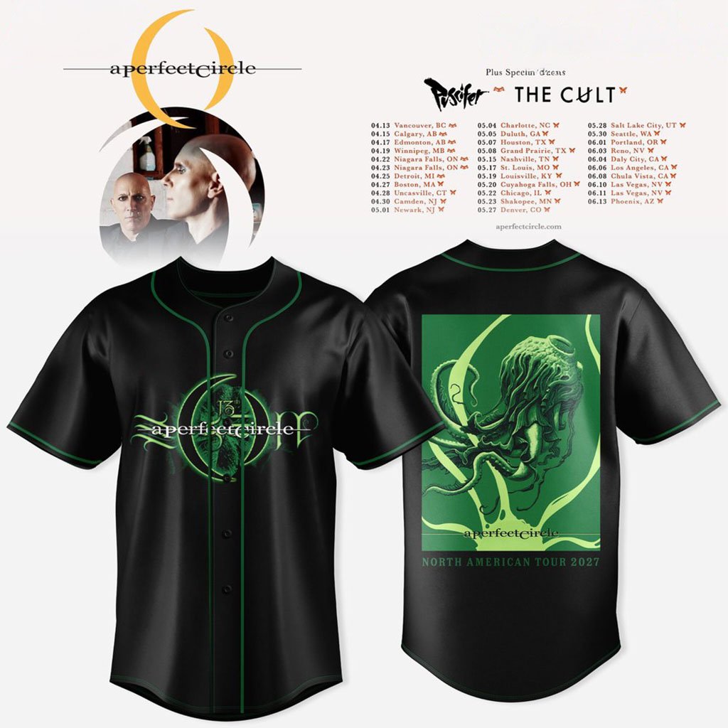 A Perfect Circle North American Tour 2027 Baseball Jersey Rock Band Apparel Gifts For Music Fans