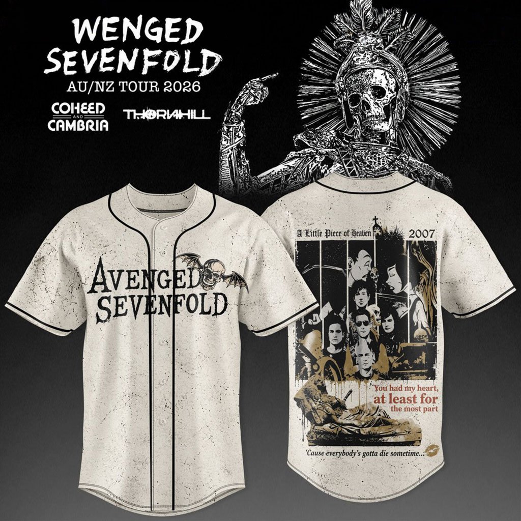 Avenged Sevenfold AUS NZ Tour 2026 Baseball Jersey Avenged Sevenfold Merch Gift For Fans