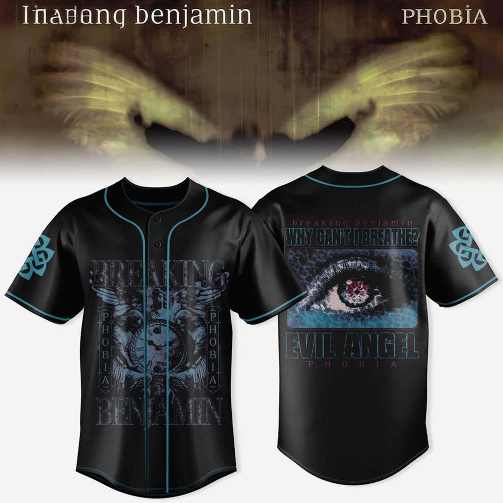 Breaking Benjamin Merch Twenty Years of Phobia Baseball Jersey Gift For Rock Band Lovers