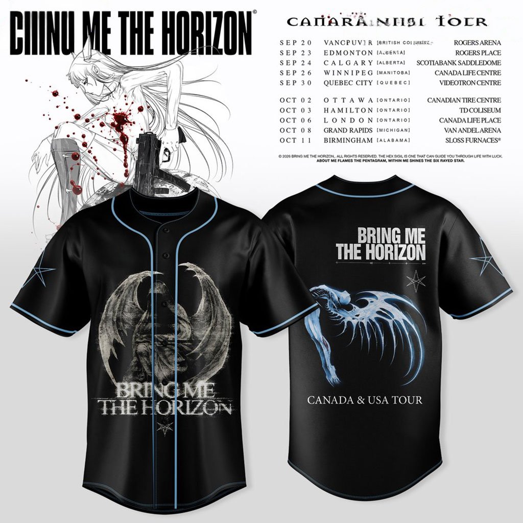 Bring Me The Horizon Canada And USA Tour Baseball Jersey BMTH Merch Gift For Music Lovers
