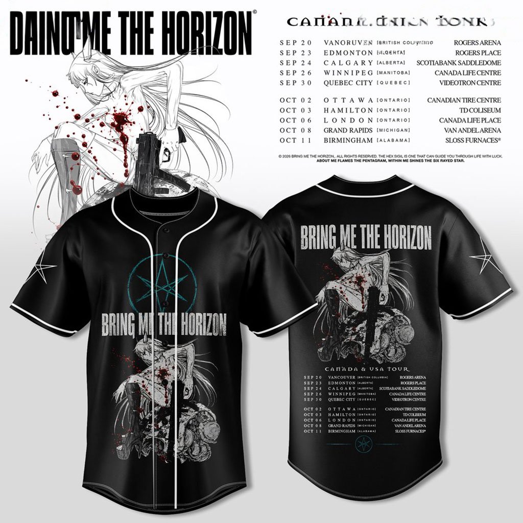 Bring Me The Horizon Canada And USA Tour Dates Baseball Jersey BMTH Merch Gift For Rock Lovers