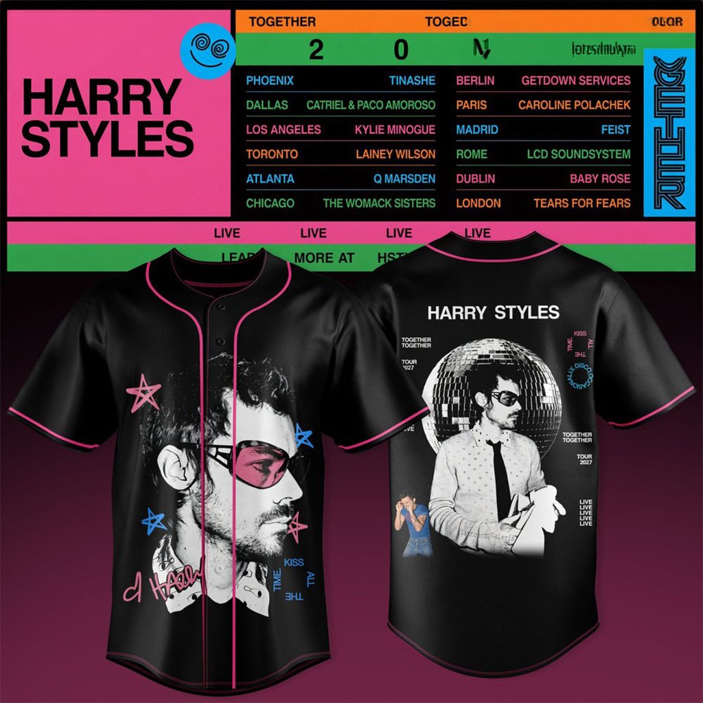 Harry Styles Merch Together Together 2027 Baseball Jersey Music Gift Ideas For Guys
