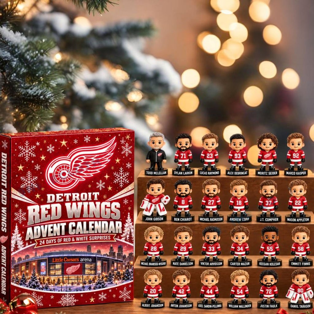 Detroit Red Wings Advent Calendar Surprise Box Christmas Ornament Red Wings Merch Hockey Gifts