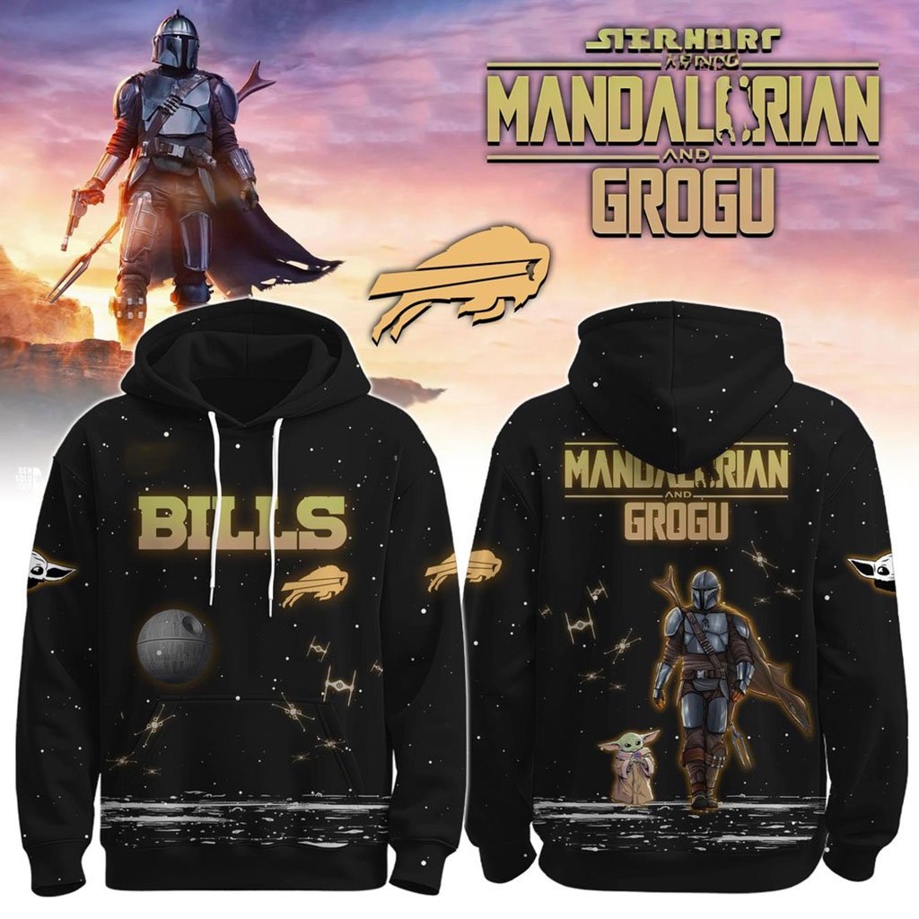 Buffalo Bills Star Wars The Mandalorian And Grogu Hoodie Buffalo Bills Merch Gift For Brothers
