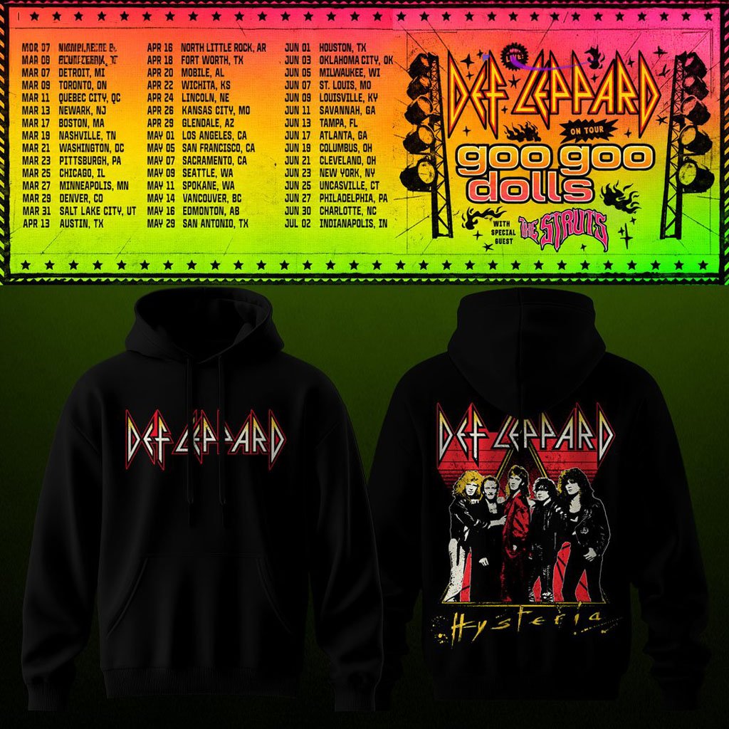 Def Leppard Merch Goo Goo Dolls Tour 2027 Hoodie Best Gift For Rock Band Fans