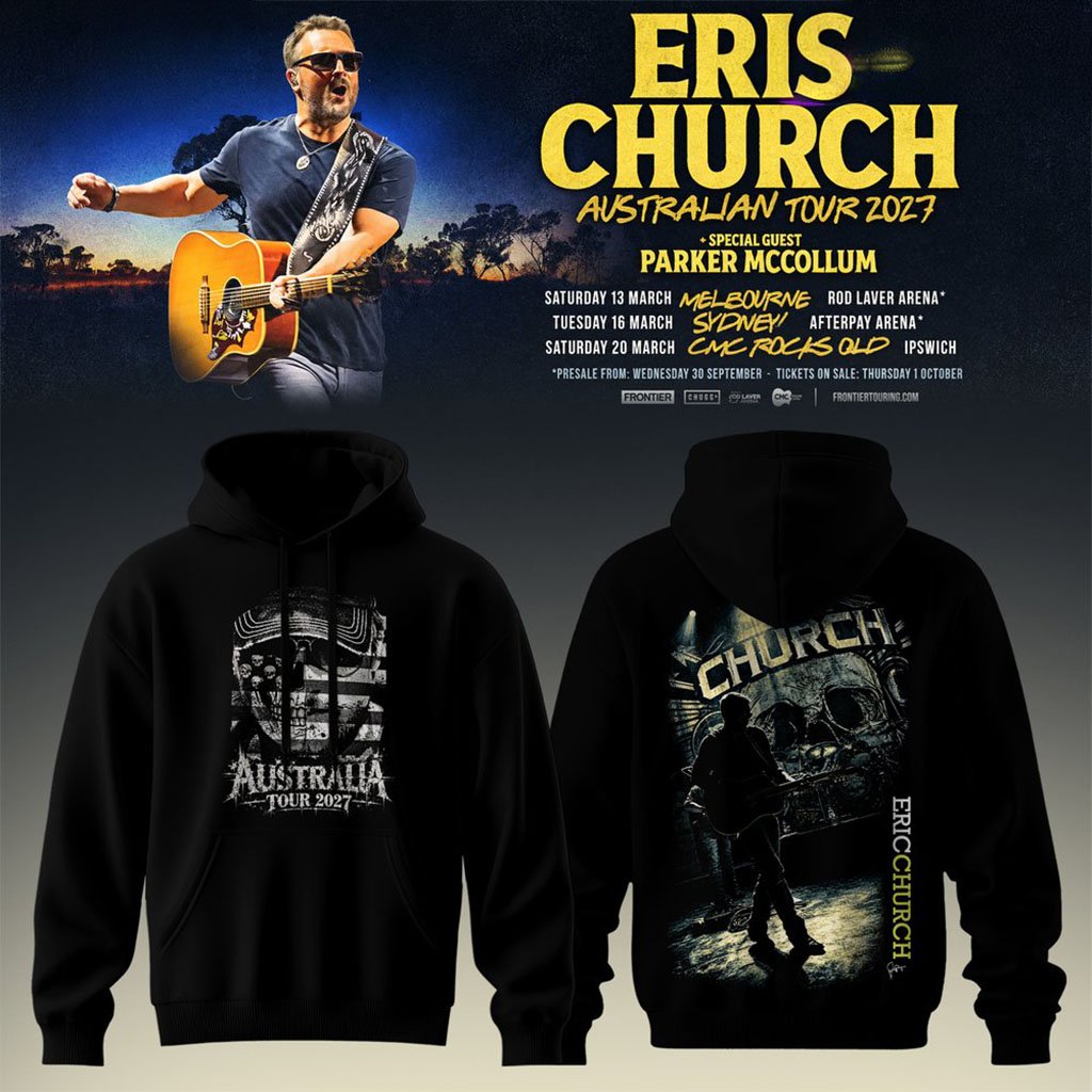 Eric Church Australian Tour 2027 Hoodie Eric Church Merch Cool Gift For Music Lover