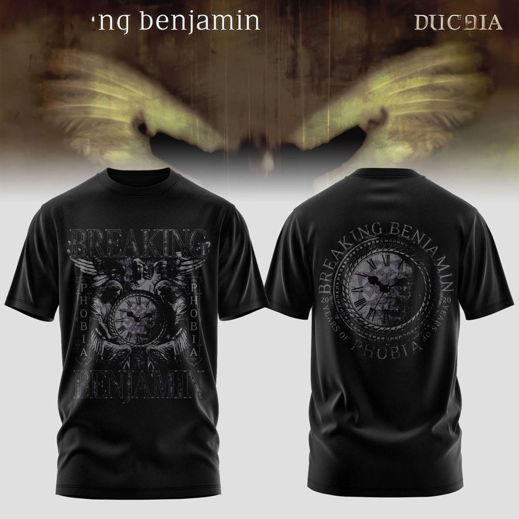Breaking Benjamin Merch 2026 Twenty Years of Phobia T-Shirt Cool Gifts For Rock Lovers