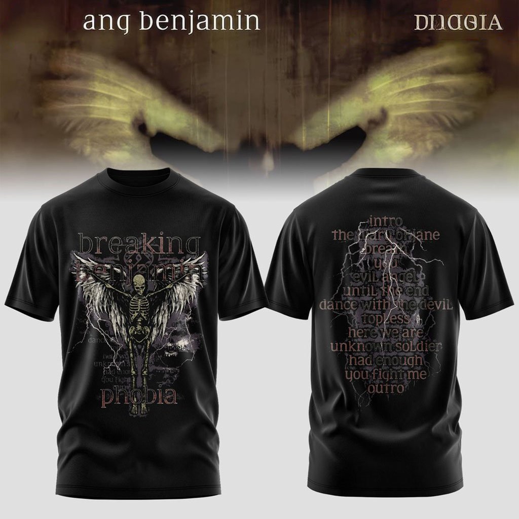 Breaking Benjamin Merch 2026 Twenty Years of Phobia T-Shirt Present Ideas For Music Lovers