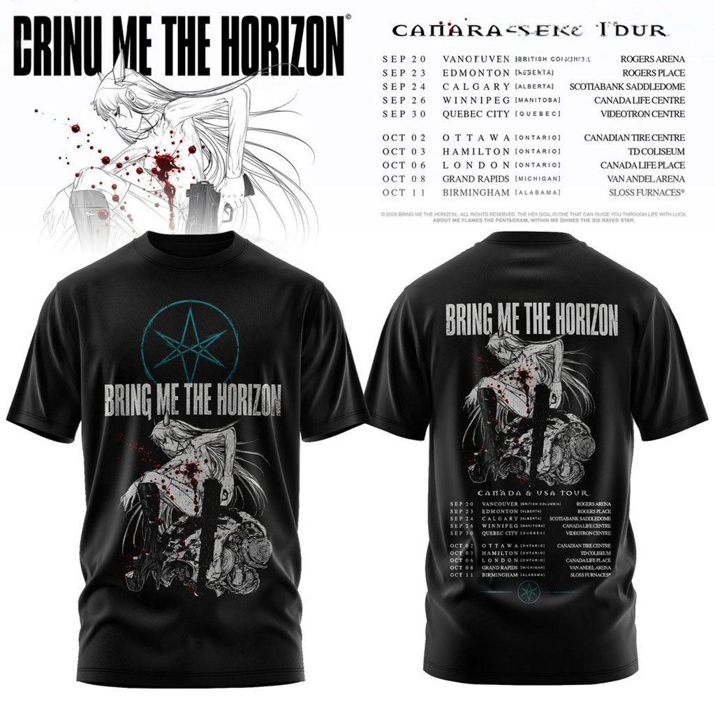 Bring Me The Horizon Canada And USA Tour 2026 Tour Dates T-Shirt BMTH Merch Gift For Rock Fans