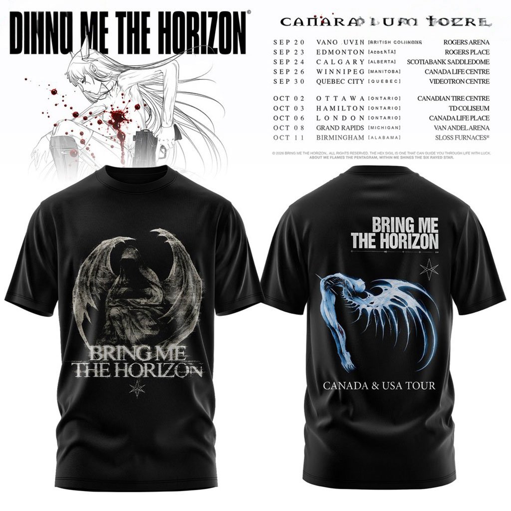 Bring Me The Horizon Canada And USA Tour 2026 T-Shirt BMTH Merch Gift Ideas For Rock Lovers