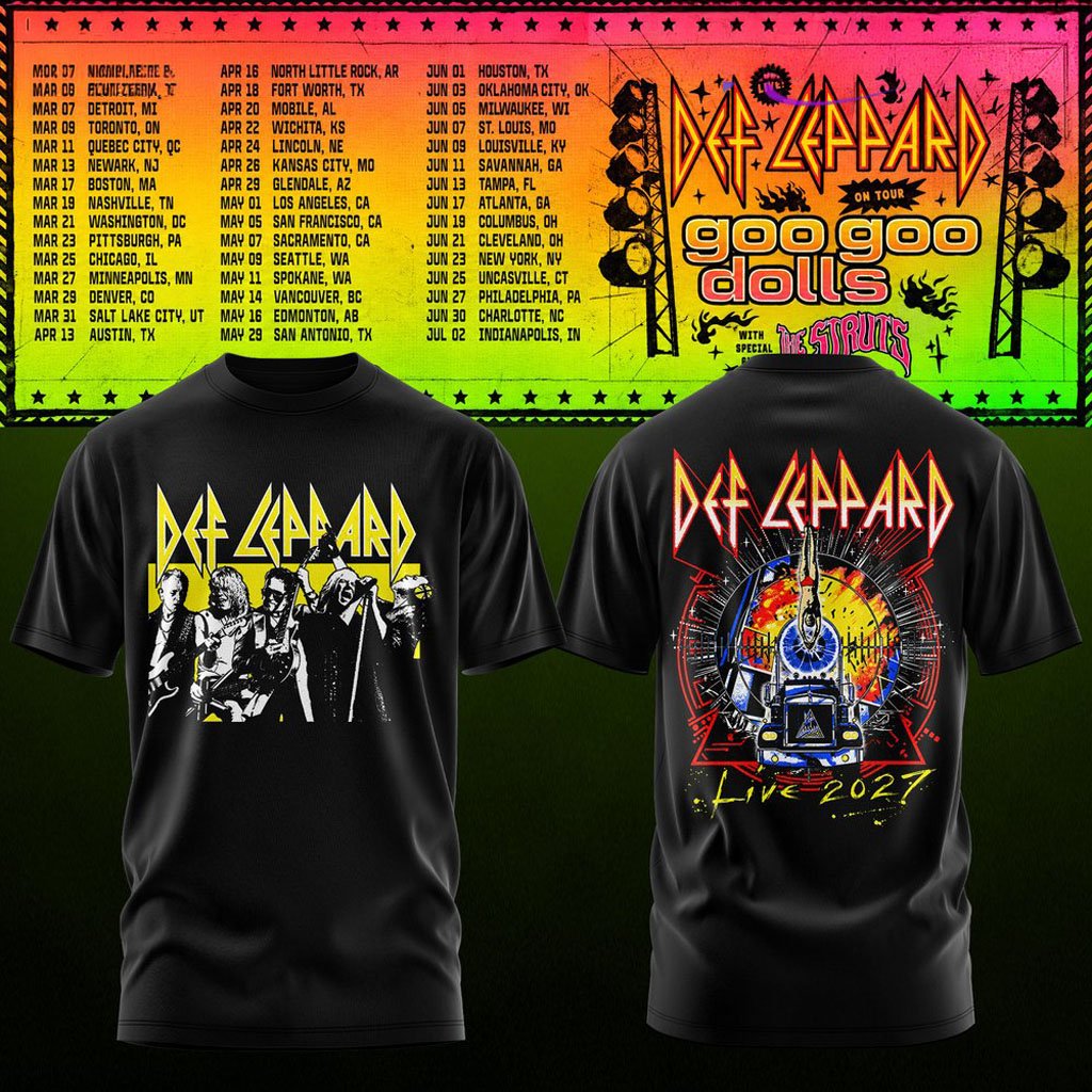 Def Leppard Merch Goo Goo Dolls Tour 2027 T-Shirt Gifts For Music Enthusiasts