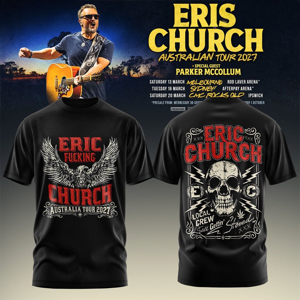 Eric Church Australian Tour 2027 T-Shirt Eric Church Merch Gift For Concert Lover