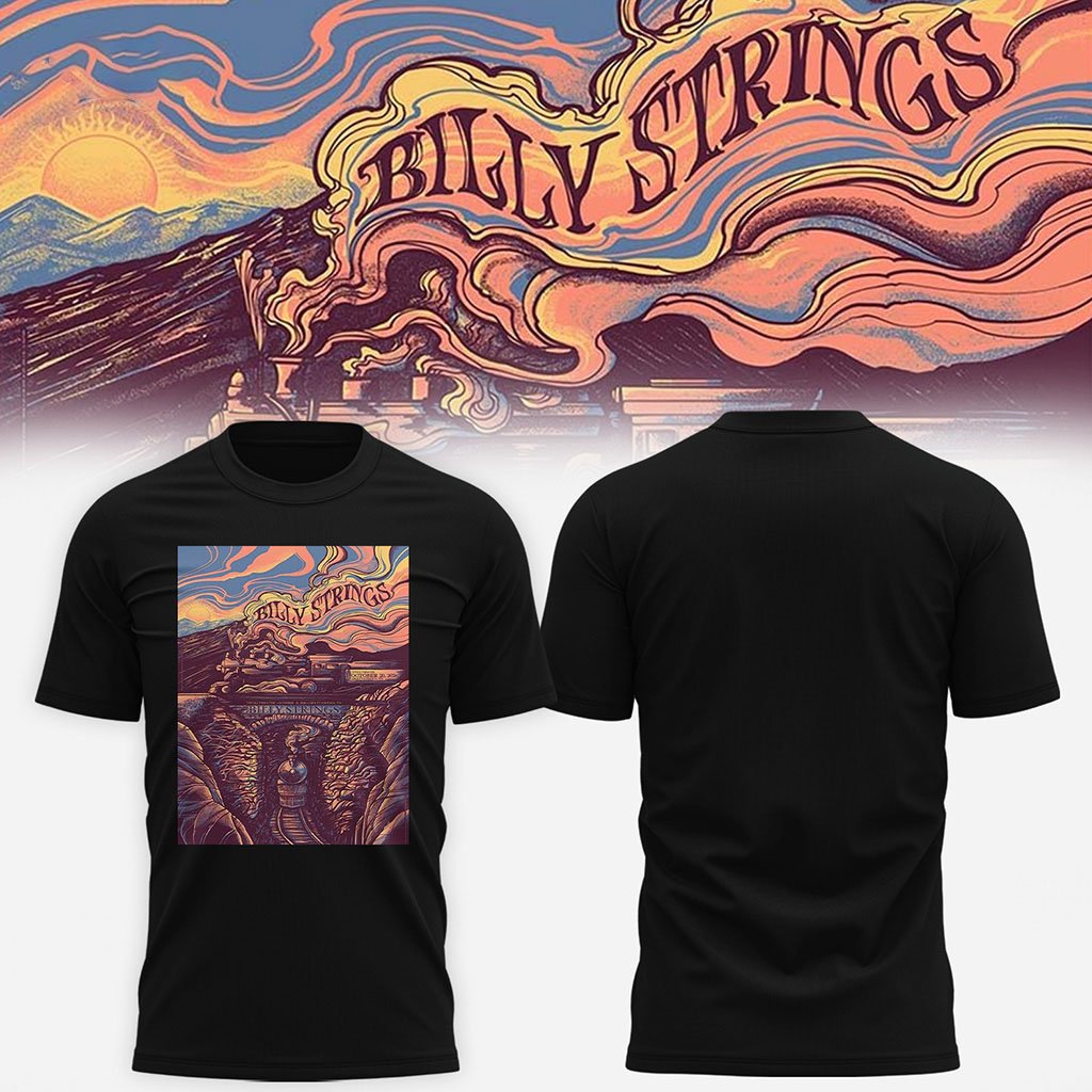Billy Strings Chattanooga TN 2026 Event Poster T-Shirt Black Billy Strings Merch Fan Apparel