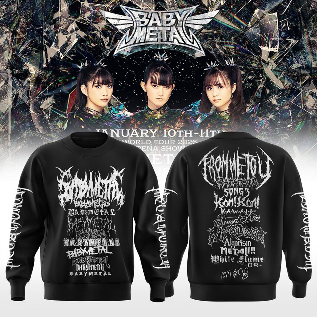 Babymetal World Tour Sweatshirt Babymetal Merch 2026 Cool Gifts For Music Lovers