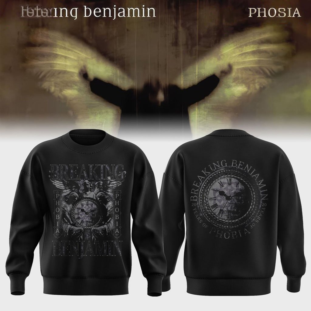 Breaking Benjamin Merch 2026 Twenty Years of Phobia Sweatshirt Best Gift For Music Lover