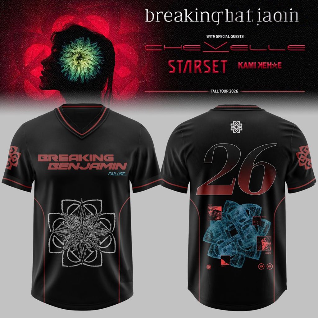 Breaking Benjamin Merch 2026 Twenty Years of Phobia Football Jersey Gift For Rock Lovers