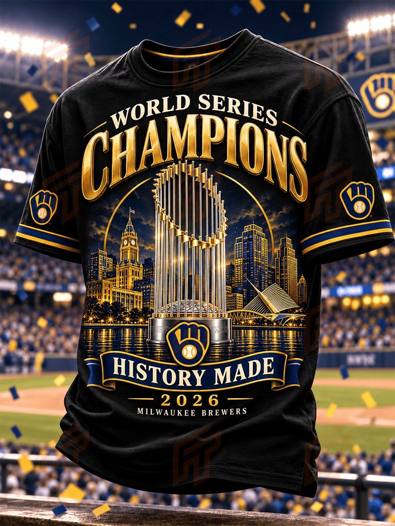 Milwaukee Brewers History Made Skyline T-Shirt Brewers World Series Champions 2026 Merch