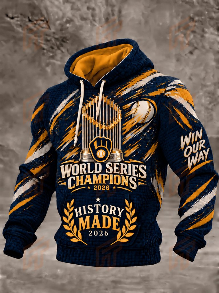 Milwaukee Brewers World Series Champions 2026 Hoodie History Made Gold Streak Hoodie Fan Merch