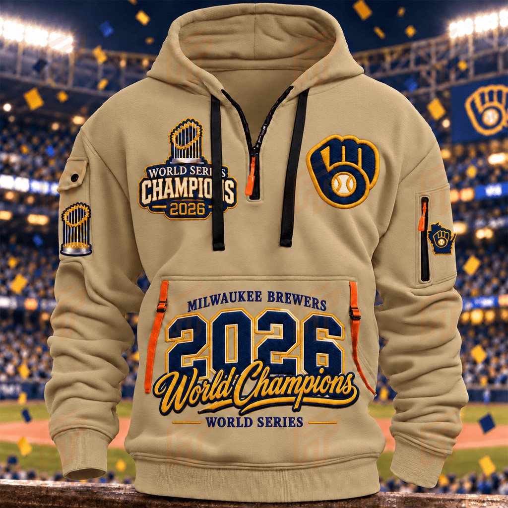 Milwaukee Brewers World Champions 2026 Half-Zip Hoodie Brewers Champions Merch Present For Fans