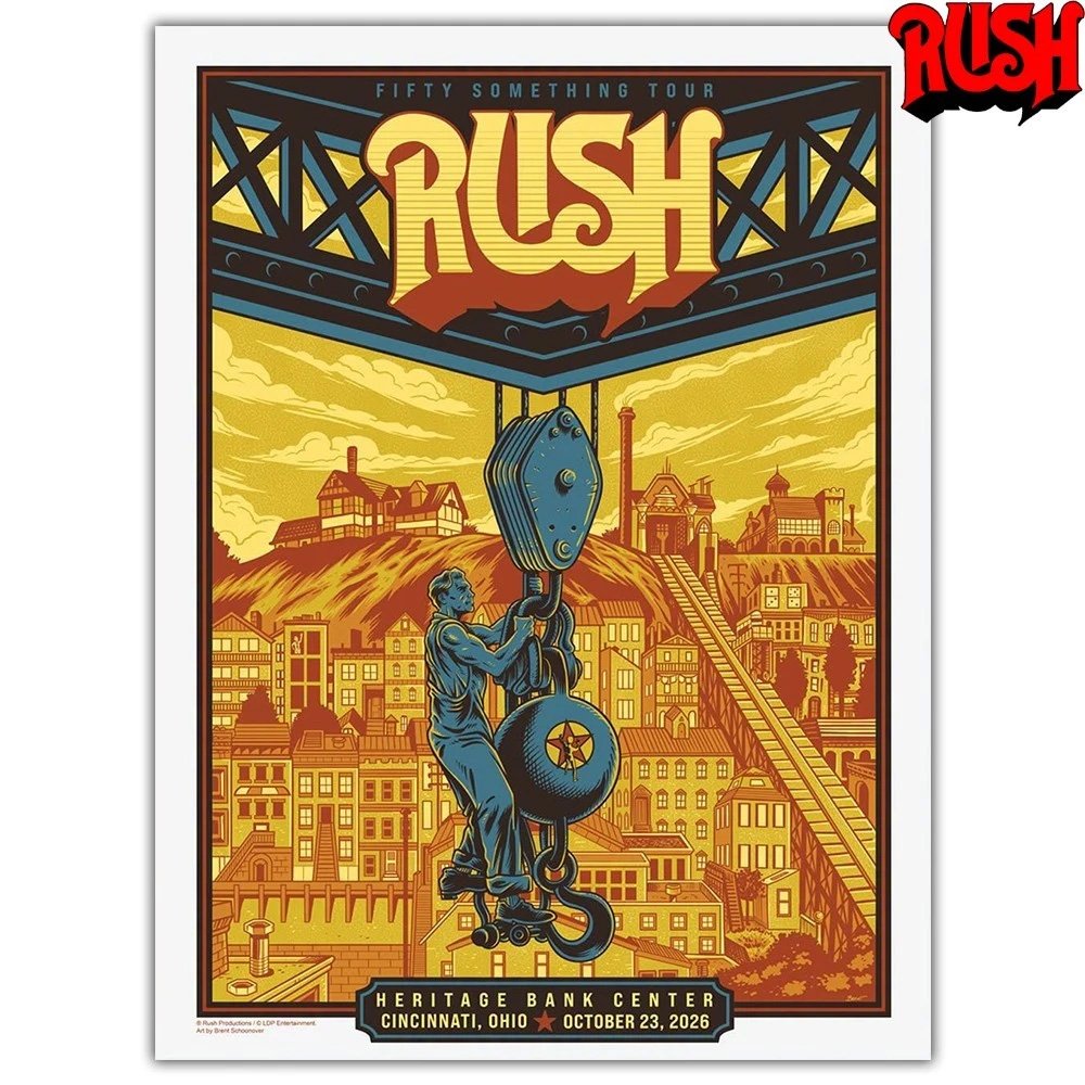 Rush Cincinnati Poster Fifty Something Tour 2026 Wall Art Decor RUSH Band Merch Fan Gifts