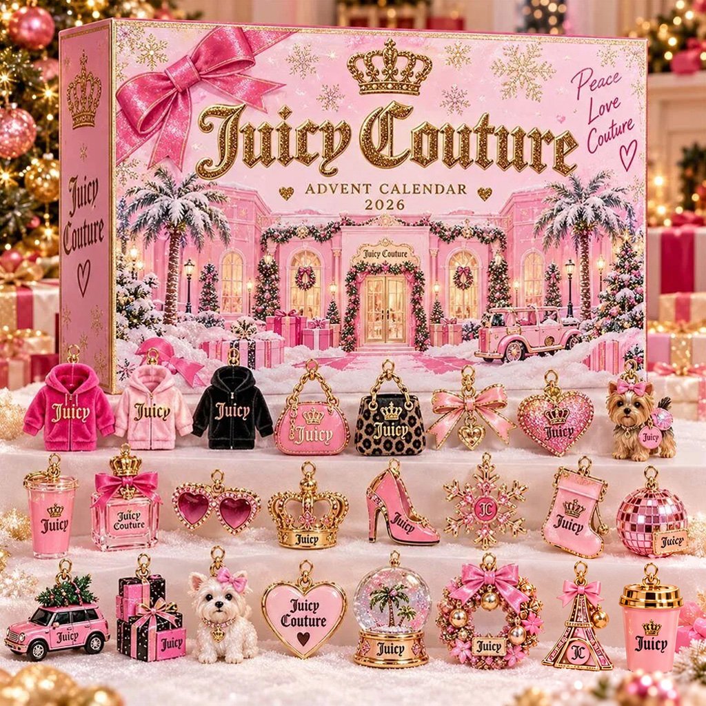 Juicy Couture Advent Calendar 2026 Christmas Countdown Box Xmas Tree Decorations Gift For Her