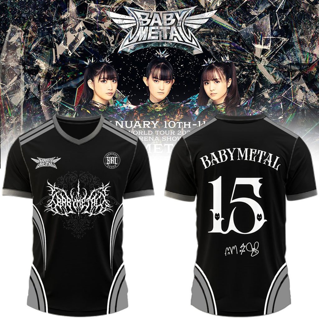 Babymetal World Tour Football Jersey 2026 Babymetal Merch Gift For JPop Fans