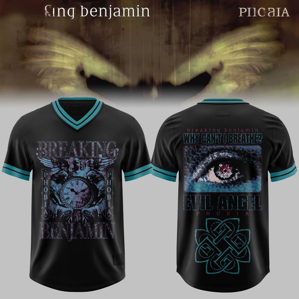 Breaking Benjamin Merch 2026 Twenty Years of Phobia Football Jersey Presents For Rock Lovers