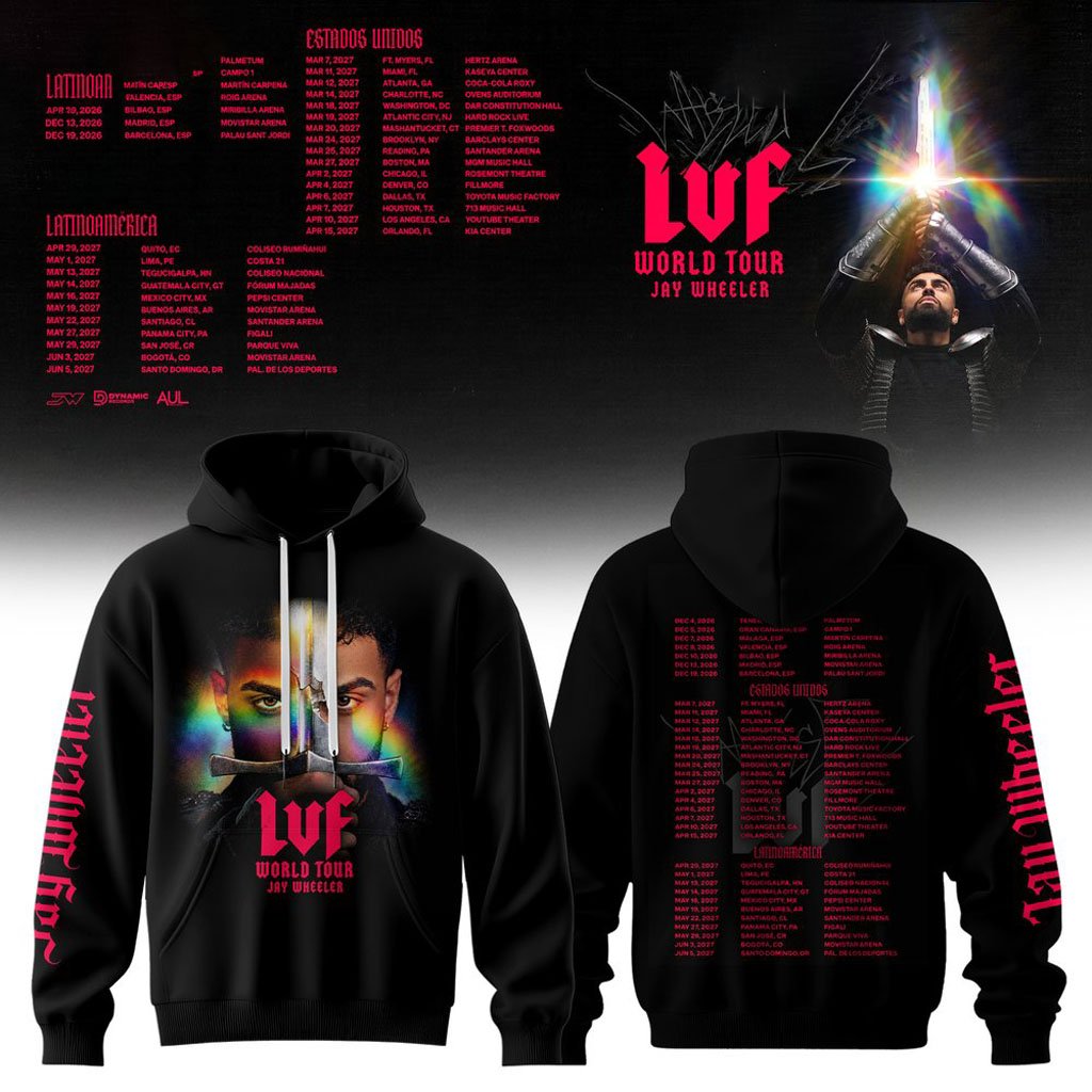 Jay Wheeler World Tour Hoodie La Voz Favorita 2026 Concert Clothing Jay Wheeler Merch Gifts