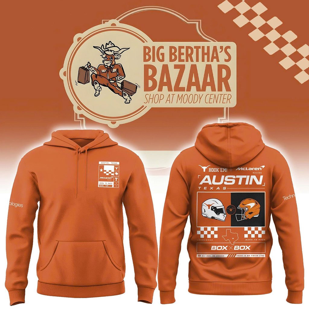 Texas Longhorns X McLaren Racing Hoodie Hook Em Horns Graphic Apparel Gifts For Football Fans
