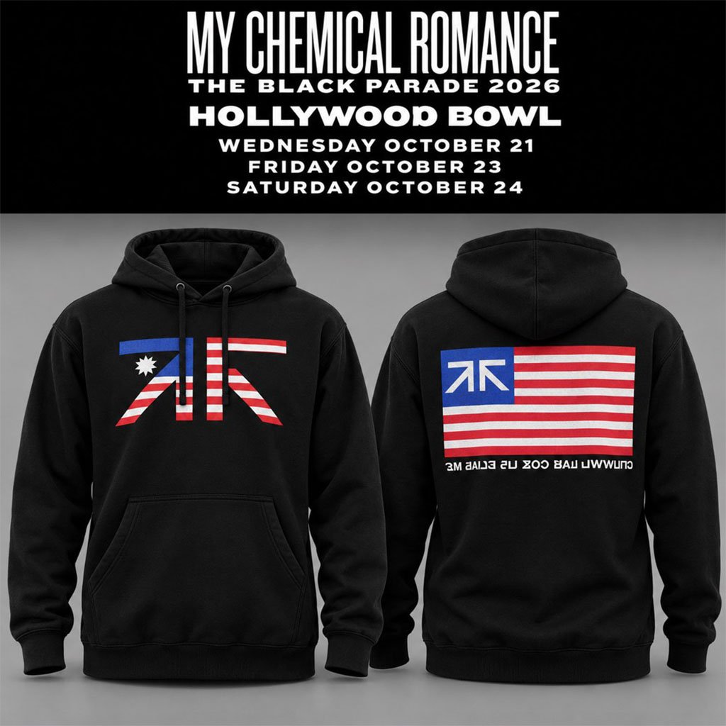 My Chemical Romance Merch The Black Parade 2026 Hollywood Bowl Hoodie MCR Concert Apparel