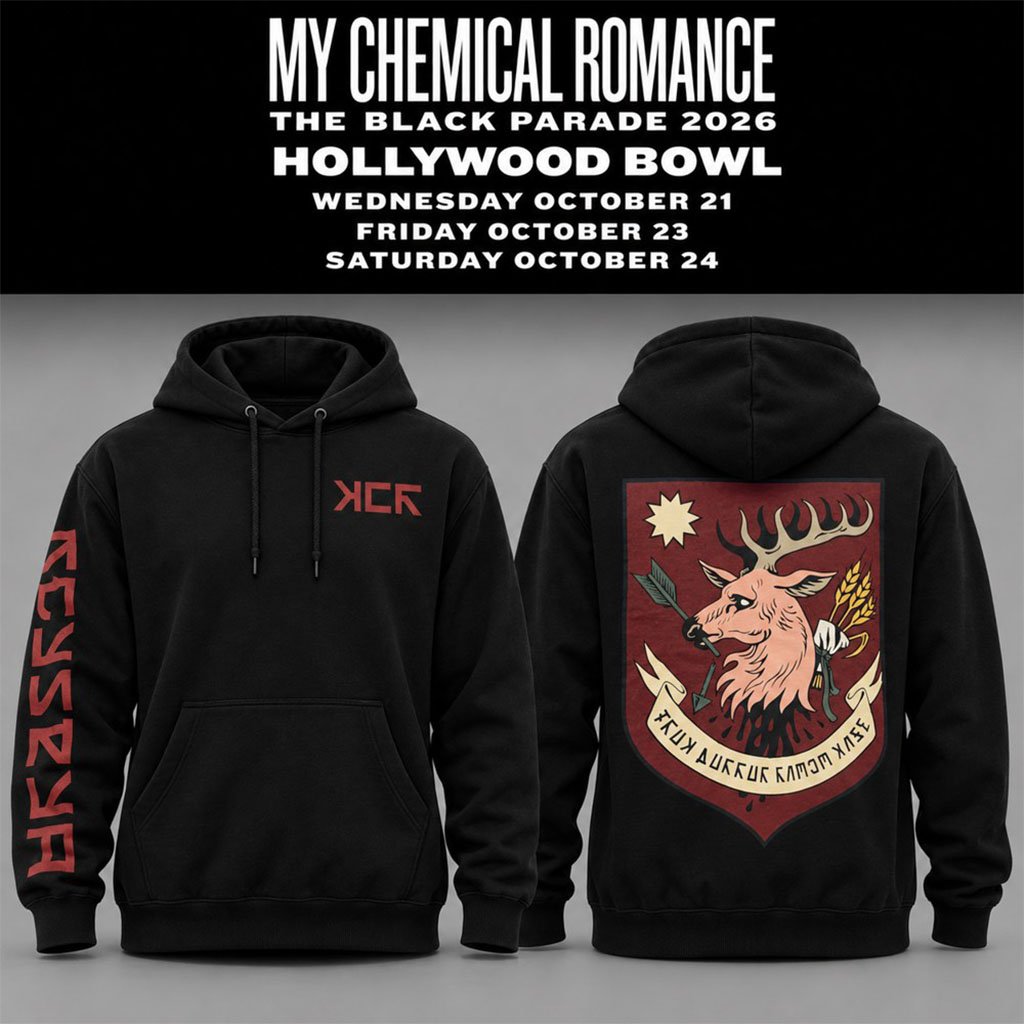 My Chemical Romance The Black Parade 2026 Hollywood Bowl Deer Hoodie MCR Merch Gifts For Rock Fans