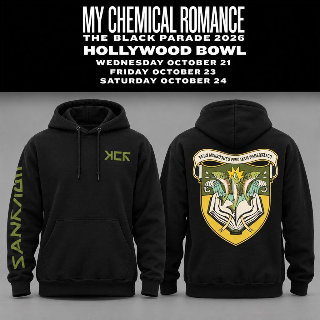 My Chemical Romance The Black Parade 2026 Hollywood Bowl Fish Hoodie MCR Merch Rock Fan Gifts
