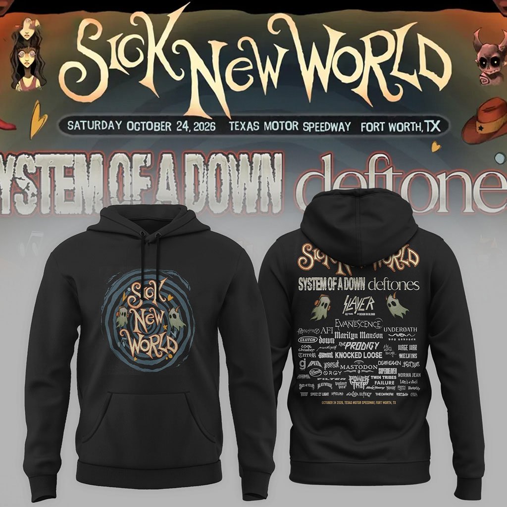 Sick New World Festival 2026 Hoodie System Of A Down Deftones Concert Apparel Gifts For Music Fans