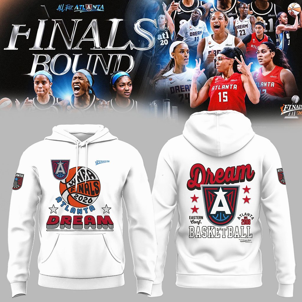 Atlanta Dream 2026 Finals White Hoodie Atlanta Dream Merch Presents For Basketball Fans