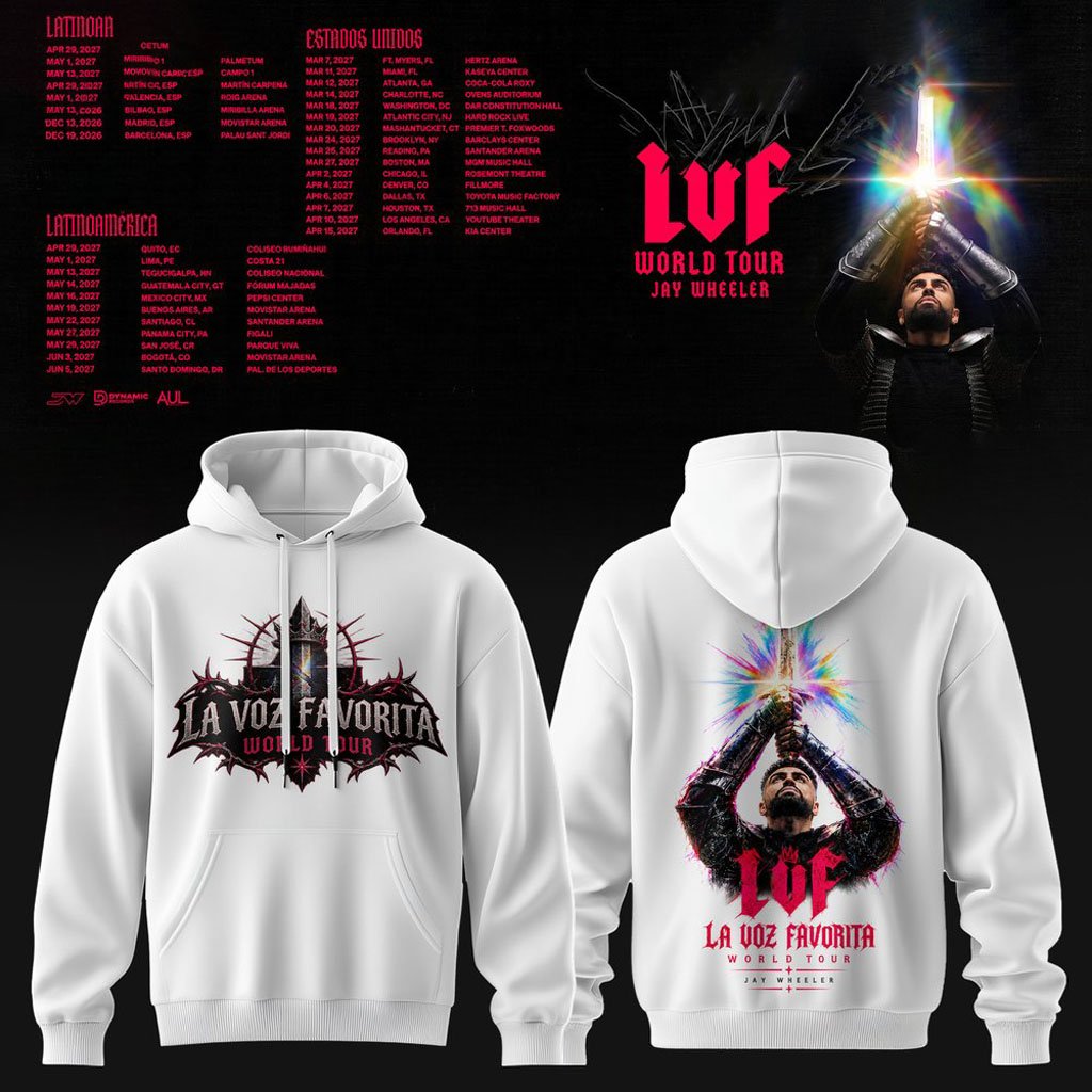 Jay Wheeler Merch La Voz Favorita World Tour 2026 Hoodie Concert Apparel Gifts For Fans