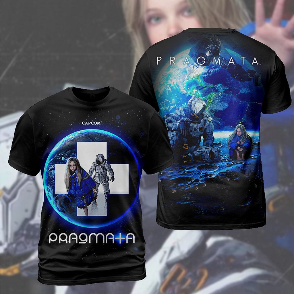 Hugh And Diana Capcom Pragmata T-Shirt 2026 Sci Fi Game Graphic Apparel Gifts For Gaming Fans