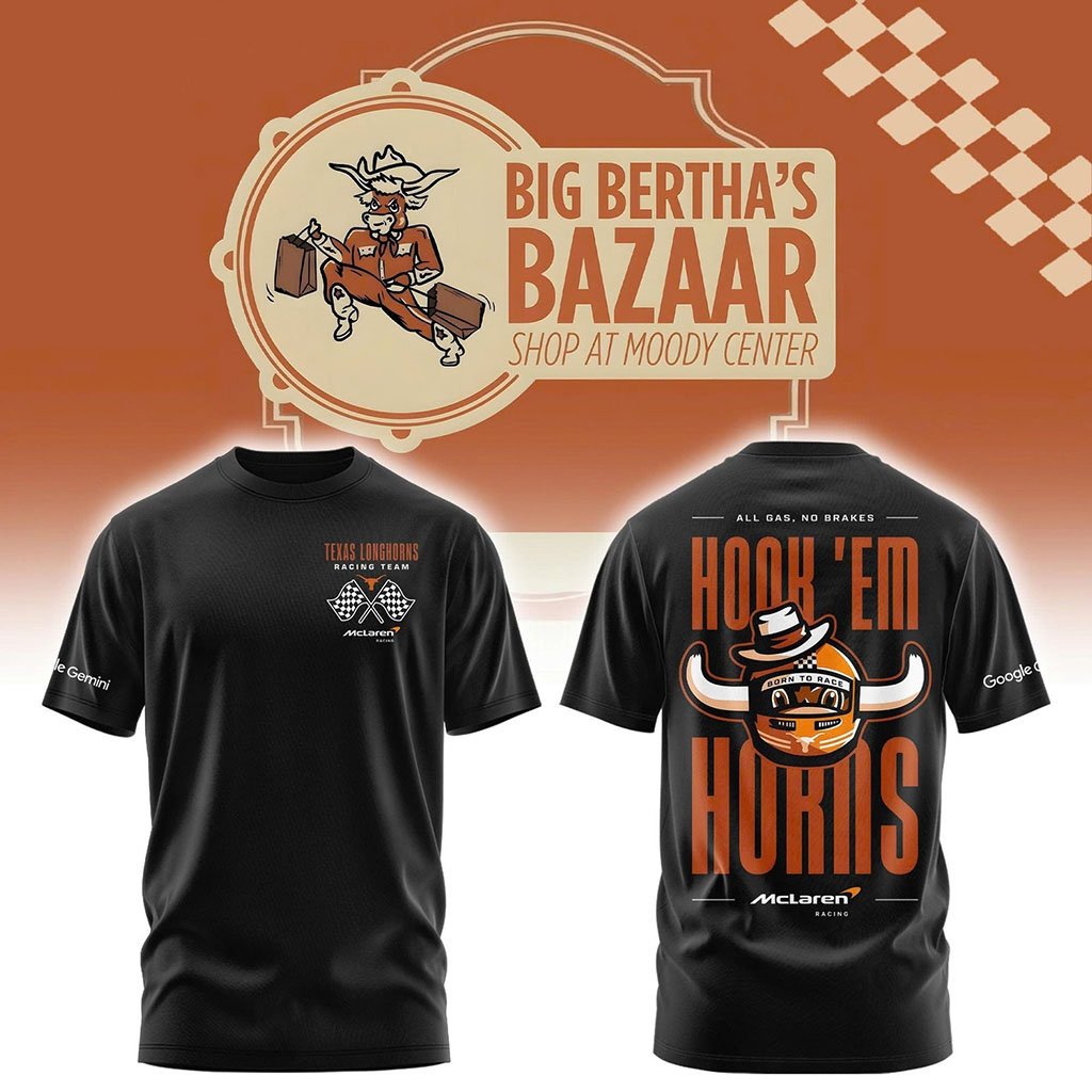 Texas Longhorns X McLaren Hook Em Horns Shirt 2026 Racing Apparel Gifts For F1 Fans