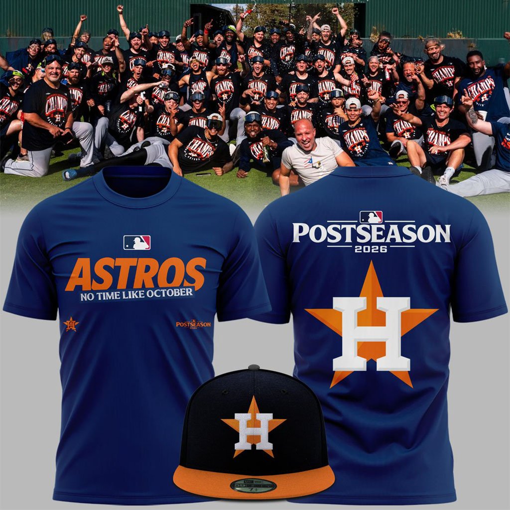 Houston Astros 2026 Postseason T-Shirt No Time Like October Houston Astros Merch Fan Gear