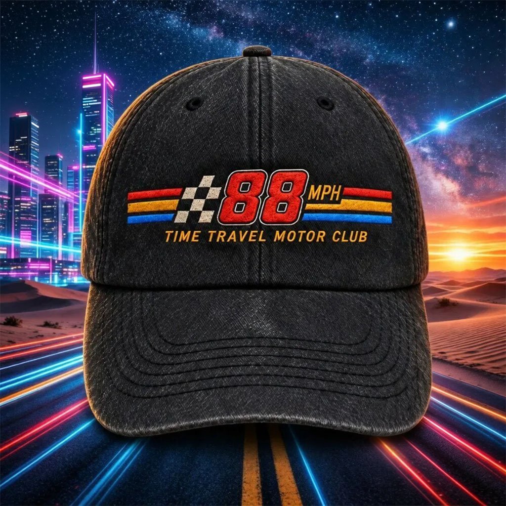 Time Travel Motor Club 88 MPH Hat Embroidered Back To The Future Merch Gift For Brothers
