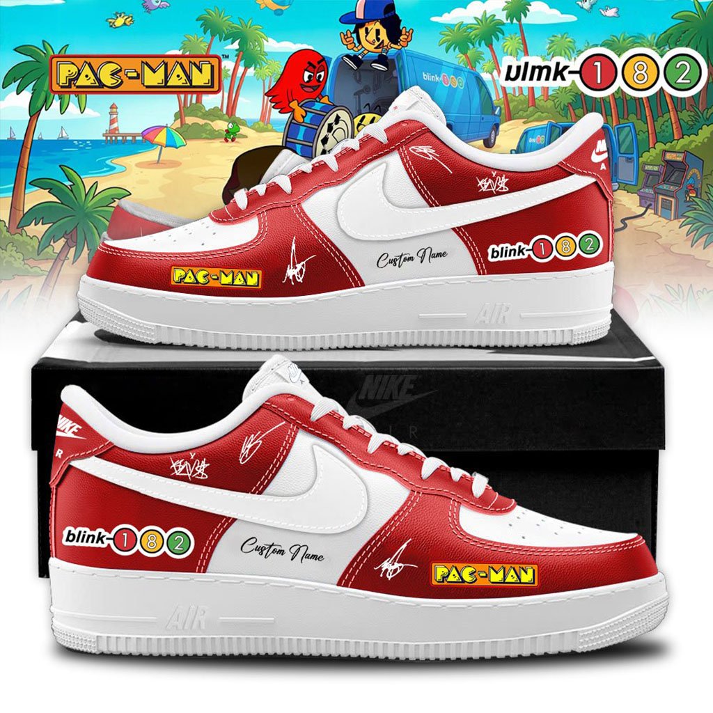 Personalized Blink 182 X PAC-MAN Shoes Sneakers Signature Blink 182 Merch Gift For Band Fans