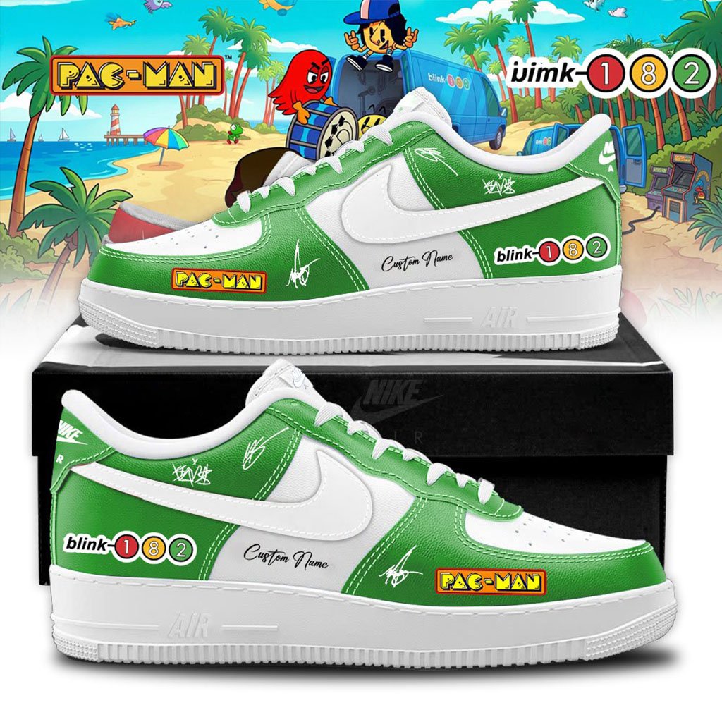 Personalized Blink 182 X PAC-MAN Sneakers Signature Blink 182 Merch Best Gift For Band Fans