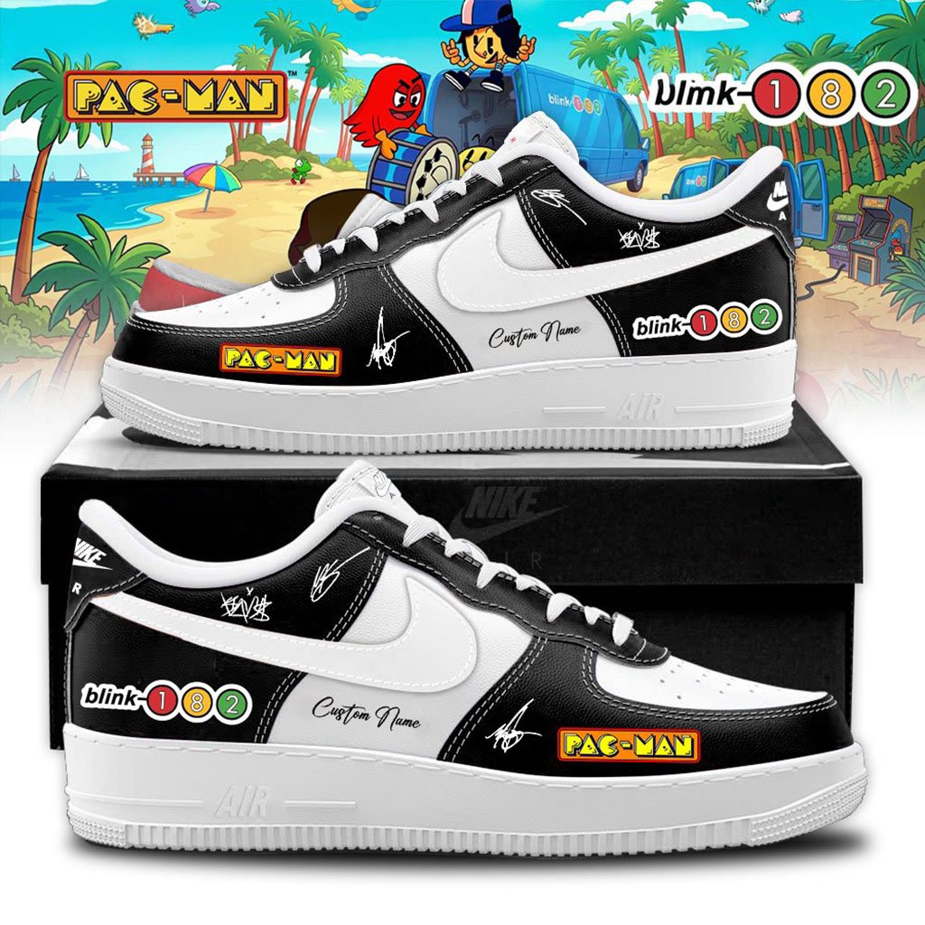 Personalized Blink 182 X PAC-MAN Sneakers Signature Blink 182 Merch Present For Rock Band Fans