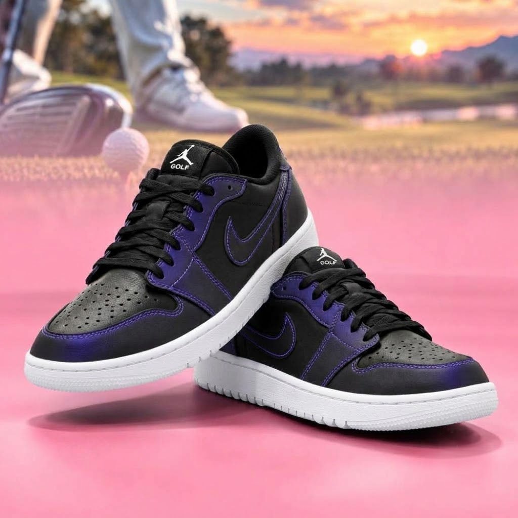 Space Jam Inspired Black Purple Golf Shoes Space Jam Merch Gifts For Brother