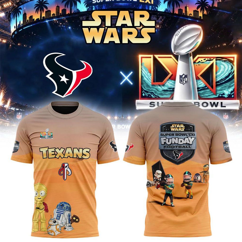 Houston Texans X Star Wars Super Bowl LXI 2027 T-Shirt Houston Texans Merch Football Fan Gifts